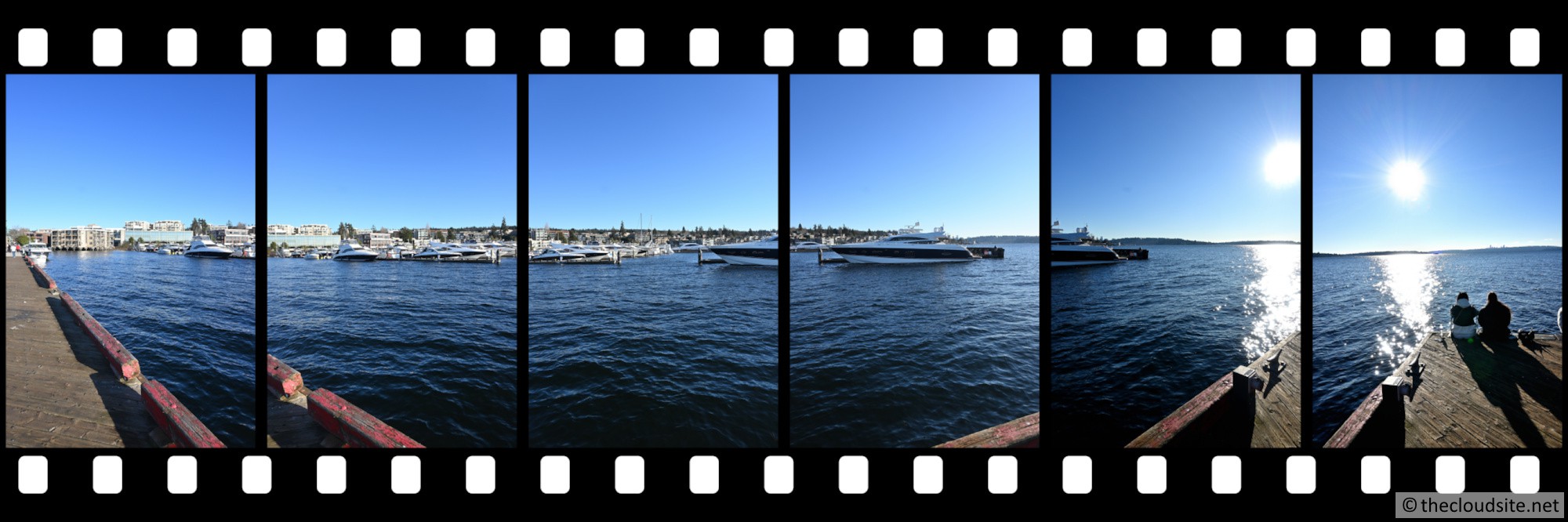 Hafen mit Booten — Zwischenstopp auf der Motorrad-Tour